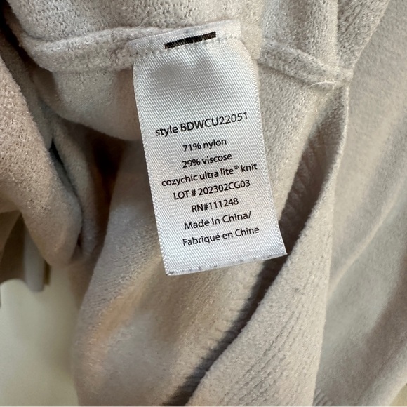 Barefoot Dreams CozyChic Ultra Lite Open Front Light Gray Cardigan Women’s XL - Picture 5 of 5